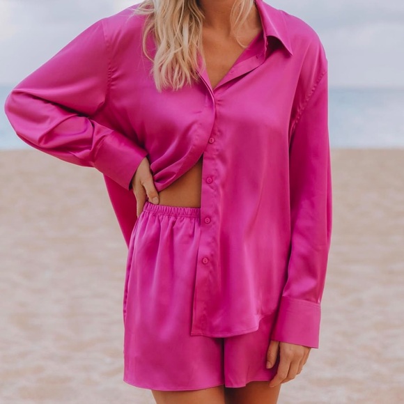 Daily Drills Tops - Daily Drills Silky Button Down